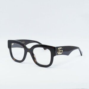 Gucci GG1423O 002 Eyeglasses Dark Havana 50mm Square Frame
